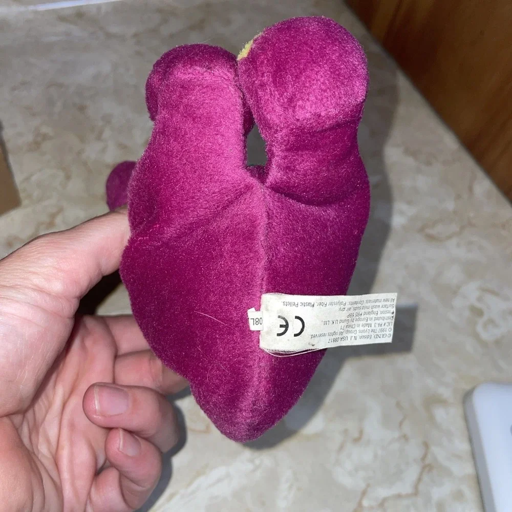 Vintage‎ 1997 Gund Lyons Group Tiny Barney Purple Dinosaur Beanbag Plush 7